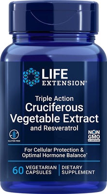 Life Extension Triple Action Cruciferous Vegetable Extract with Resveratrol - 60 vcaps