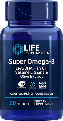 Life Extension Super Omega-3 EPA/DHA with Sesame Lignans & Olive Extract - 60 softgels