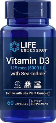 Life Extension Vitamin D3 with Sea-Iodine, 5000IU - 60 caps