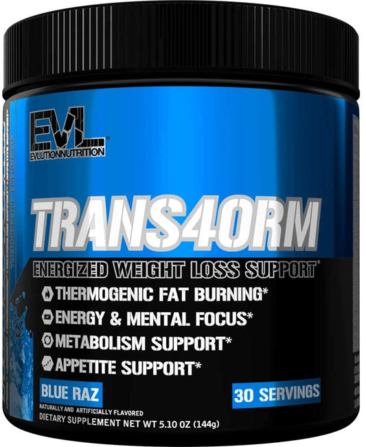 EVLution Nutrition Trans4orm Powder, Blue Razz - 147g