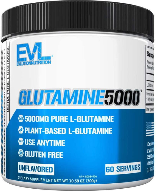EVLution Nutrition Ultra Pure Glutamine 5000, Unflavoured - 300g