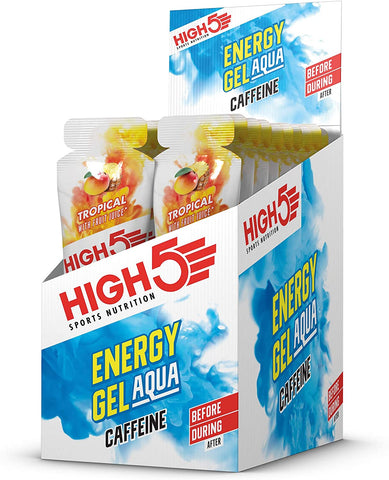 HIGH5 Energy Gel Aqua Caffeine Hit, Tropical - 20 x 66g