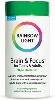 Rainbow Light Brain & Focus Multivitamin for Teens & Adults - 90 tablets