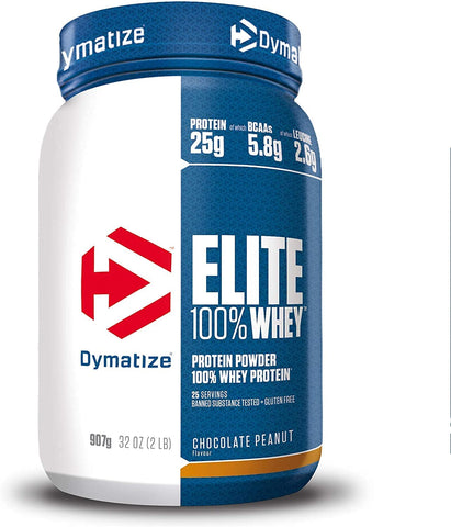 Dymatize Elite 100% Whey Protein, Chocolate Peanut - 907g