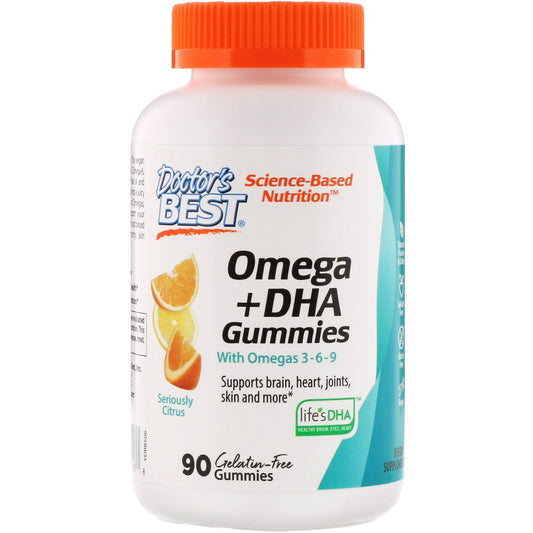 Doctor's Best Omega+ DHA, Seriously Citrus - 90 gummies