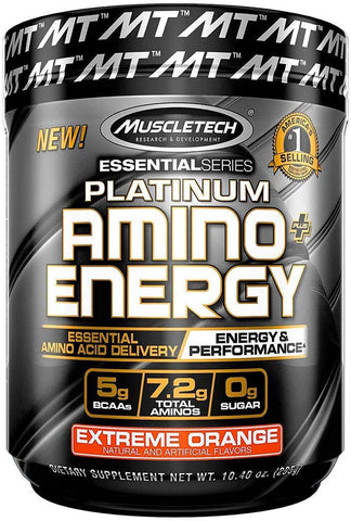 MuscleTech Platinum Amino + Energy, Extreme Orange - 295g