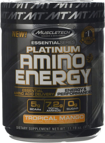 MuscleTech Platinum Amino + Energy, Tropical Mango - 317g