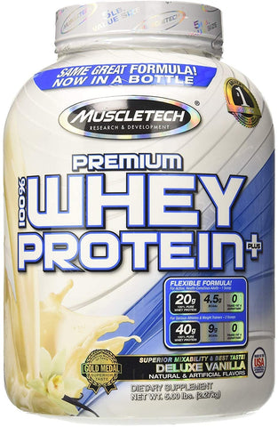 MuscleTech Premium 100% Whey Protein Plus, Deluxe Vanilla - 2270g
