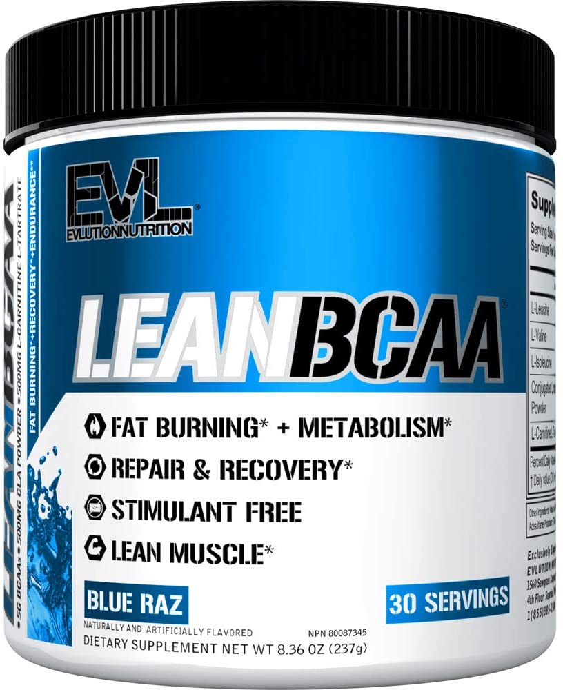 EVLution Nutrition Lean BCAA - Stimulant Free, Blue Raz - 237g