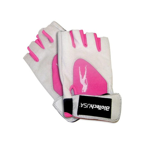 BioTechUSA Lady 1 Gloves, White Pink - X-Large