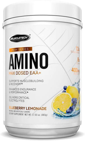 MuscleTech Peak Series Amino, Blueberry Lemonade - 483g