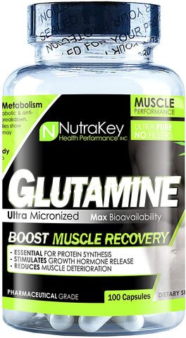 NutraKey Glutamine, 750mg - 100 caps