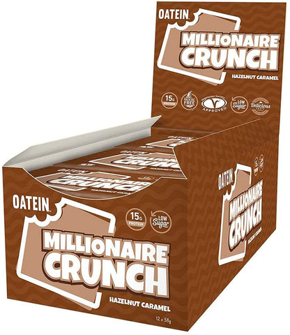 Oatein Millionaire Crunch, Hazelnut Caramel - 12 x 58g