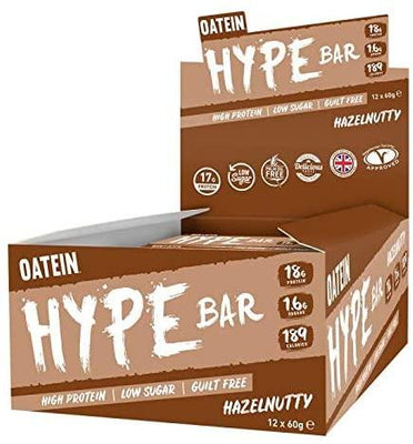 Oatein Hype Bar, Hazelnutty - 12 x 60g