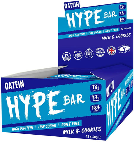 Oatein Hype Bar, Milk & Cookies - 12 x 60g