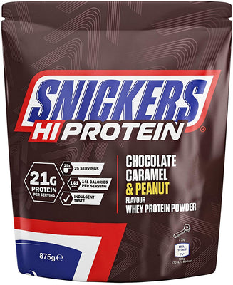 Mars Snickers Hi Protein Whey, Chocolate Caramel & Peanut - 875g (Pack of 12)
