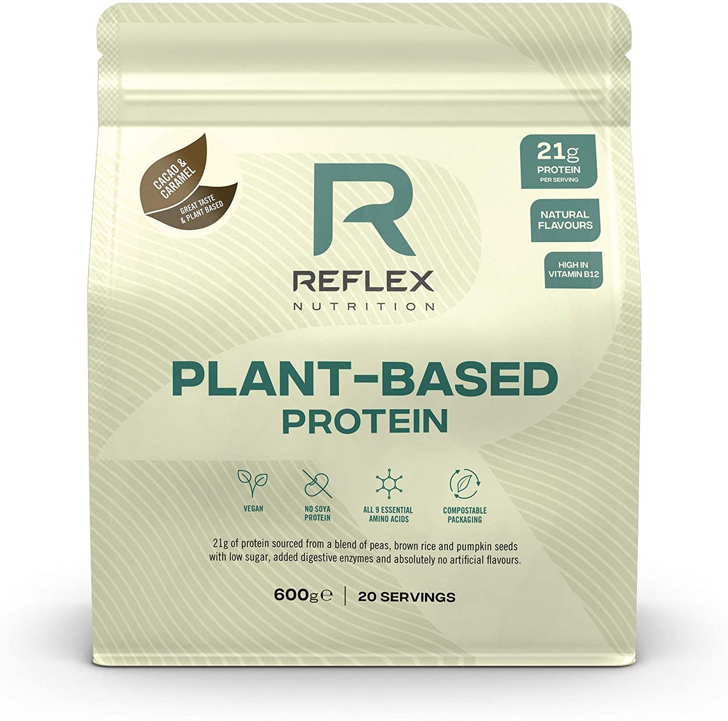 Reflex Nutrition Plant Based Protein, Cacao & Carmel - 600g