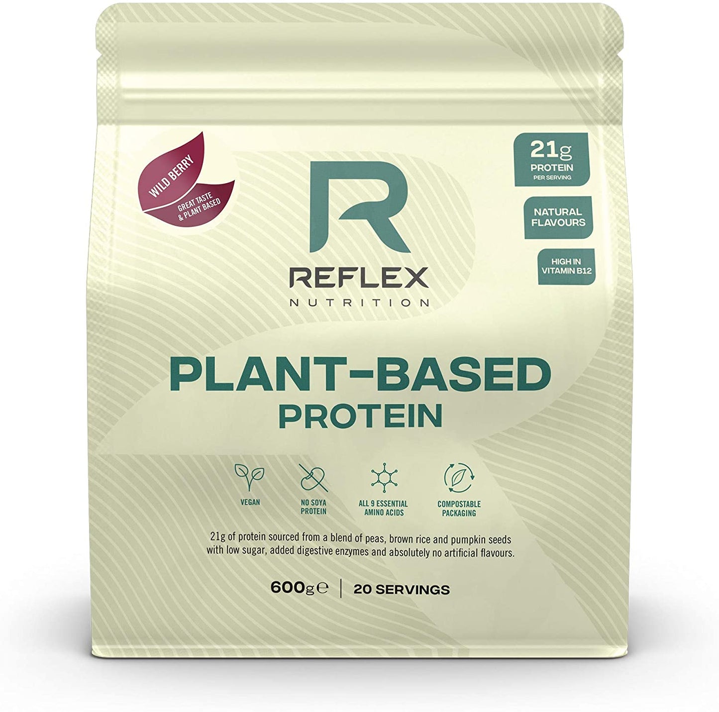Reflex Nutrition Plant Based Protein, Wild Berry - 600g