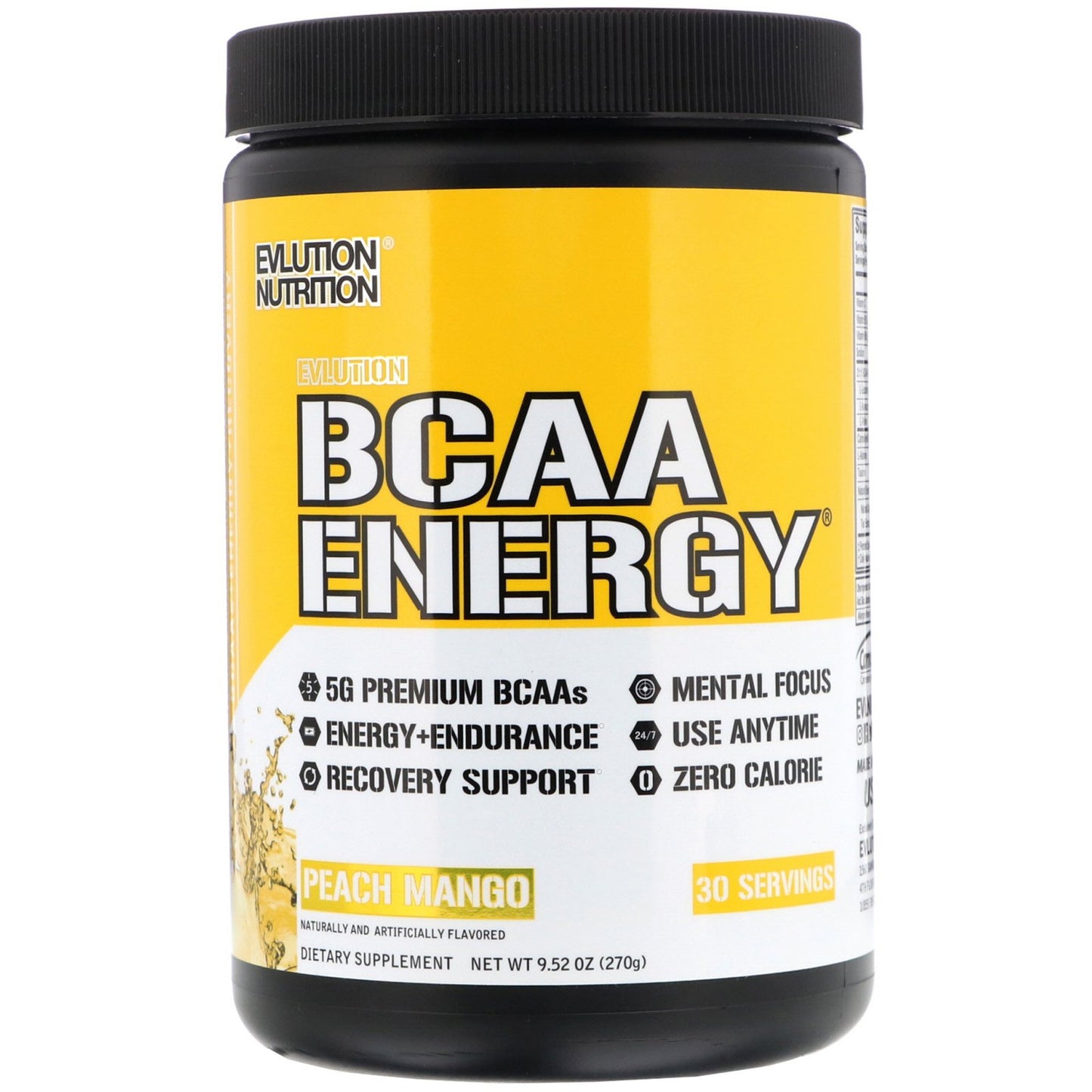 EVLution Nutrition BCAA Energy, Peach Mango - 270g