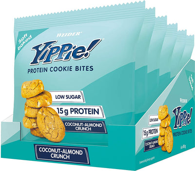 Weider Yippie! Protein Cookie, Coconut Almond Crunch - 6 x 50g