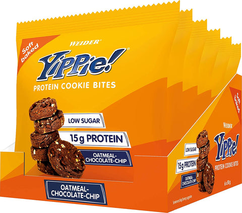 Weider Yippie! Protein Cookie, Oatmeal Chocolate Chip - 6 x 50g