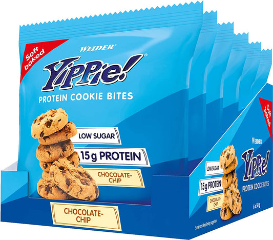 Weider Yippie! Protein Cookie, Chocolate Chip - 6 x 50g