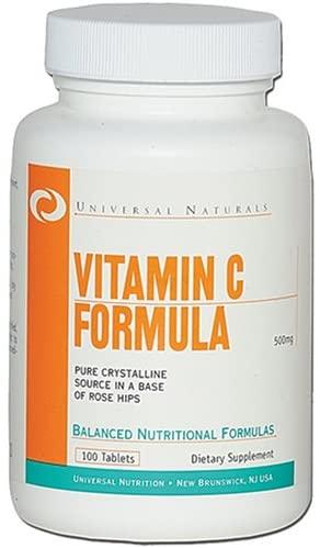 Universal Nutrition Vitamin C Formula, 500mg - 100 tablets