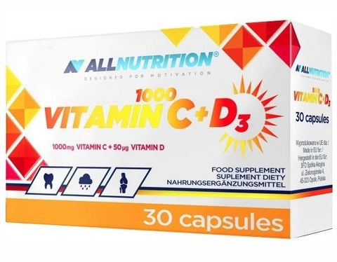 Allnutrition Vitamin C 1000 + D3 - 30 caps