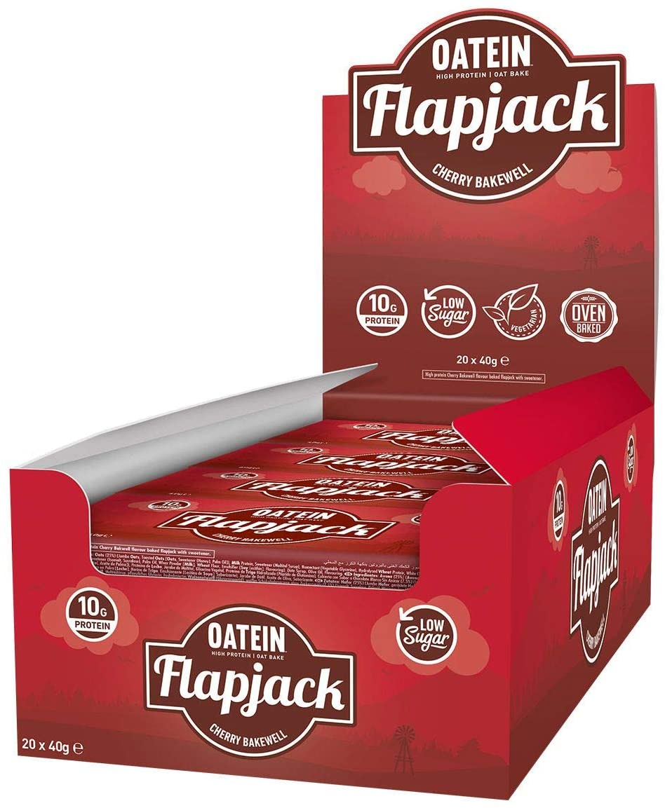 Oatein Low Sugar Flapjack, Cherry Bakewell - 20 x 40g