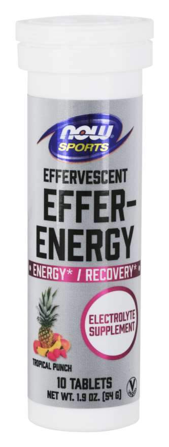 NOW Foods Effer-Energy Effervescent, Tropical Punch - 10 tablets