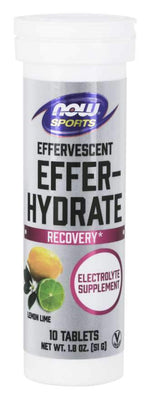 NOW Foods Effer-Hydrate Effervescent, Lemon Lime - 10 tablets