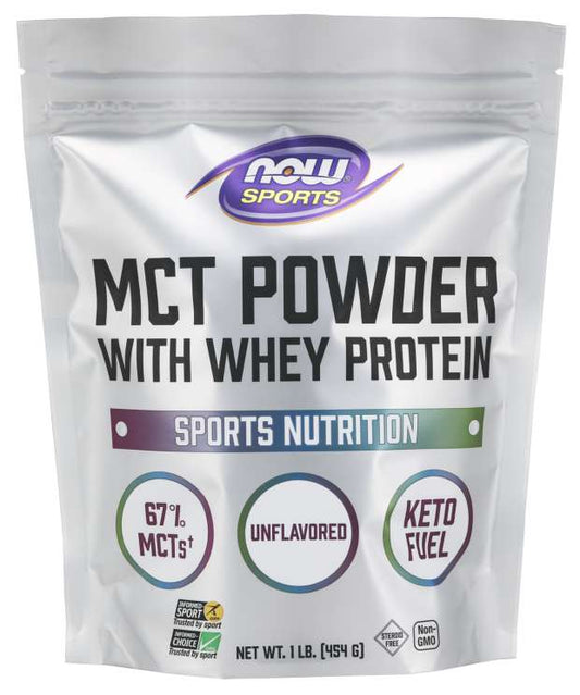 NOW Foods MCT Powder with Whey Protein, Unflavored - 454g
