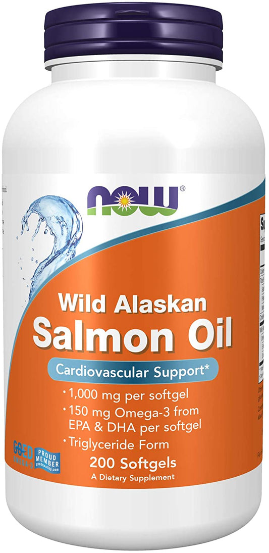 NOW Foods Wild Alaskan Salmon Oil, 1000mg - 200 softgels