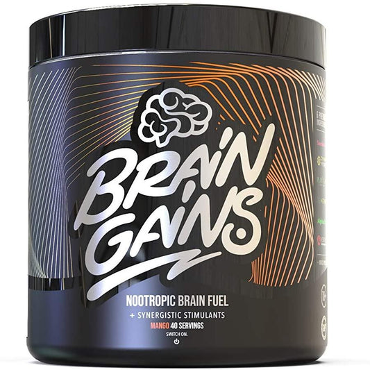 Brain Gains Nootropic Brain Fuel Switch-On Black Edition, Mango - 300g