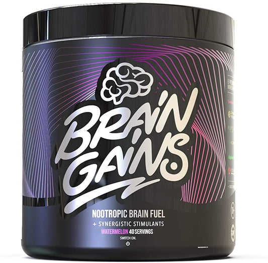 Brain Gains Nootropic Brain Fuel Switch-On Black Edition, Watermelon - 300g