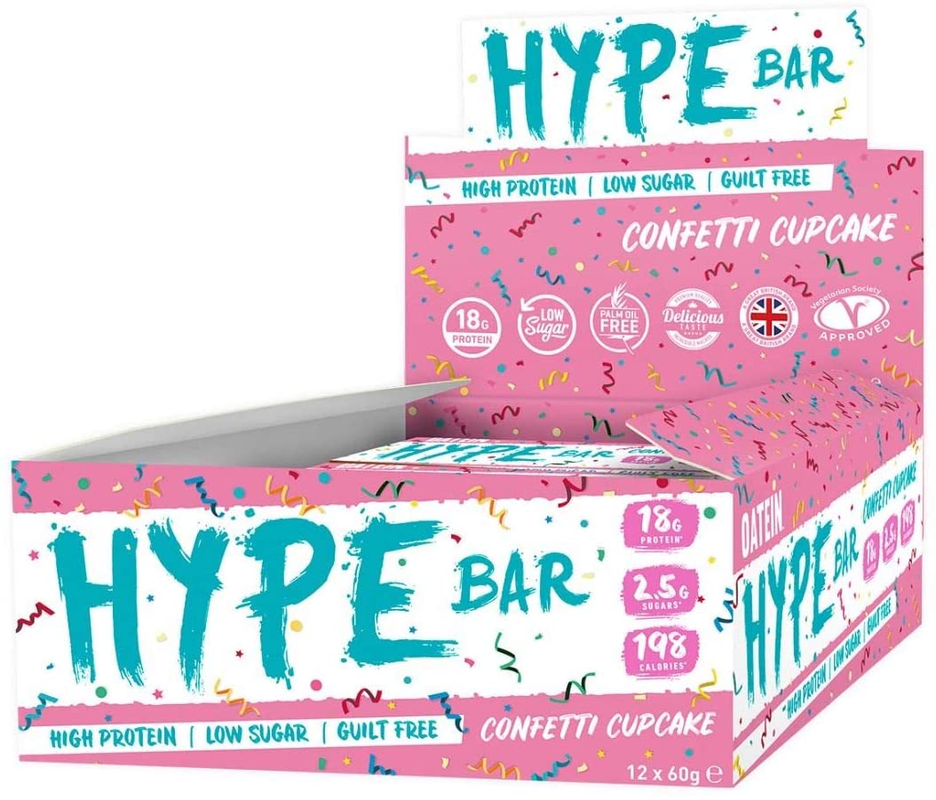 Oatein Hype Bar, Confetti Cupcake - 12 x 60g