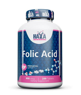 Haya Labs Folic Acid, 800mcg - 250 tablets
