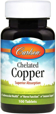 Carlson Labs Chelated Copper, 5mg - 100 tabs