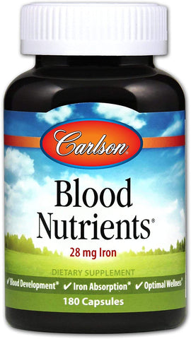 Carlson Labs Blood Nutrients, 28mg Iron - 180 caps