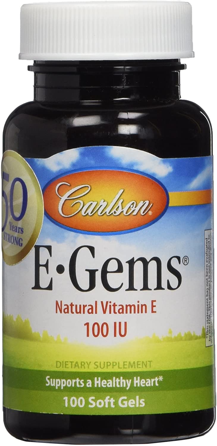 Carlson Labs E-Gems, 100 IU - 100 softgels