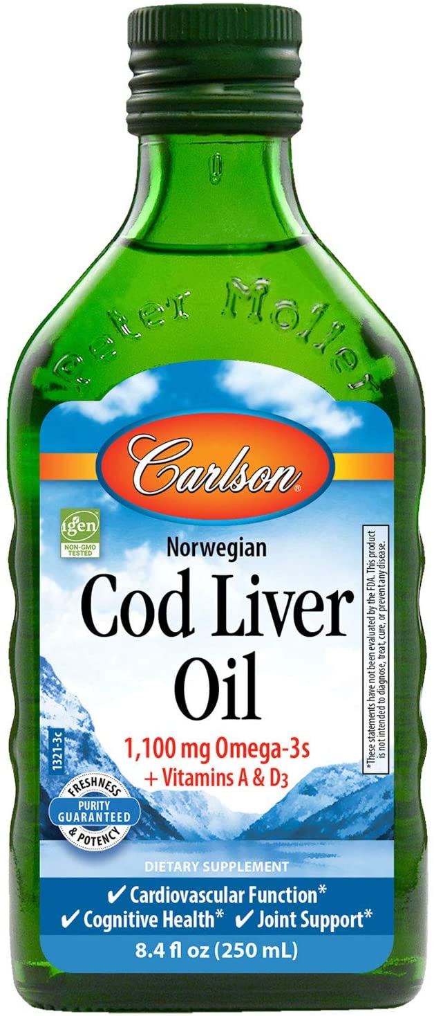 Carlson Labs Norwegian Cod Liver Oil, 1100mg Unflavored - 250 ml.