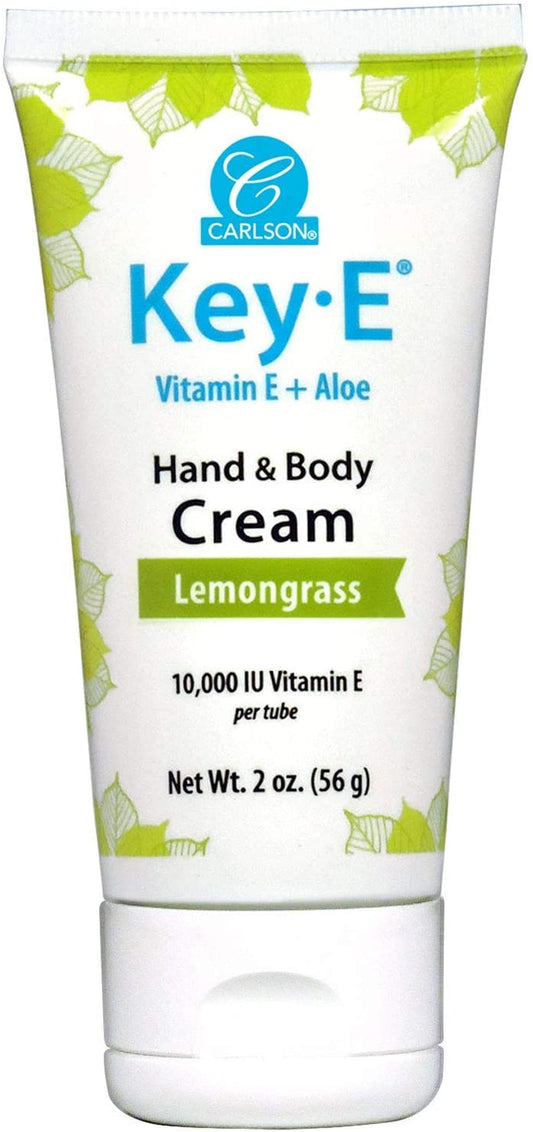 Carlson Labs Key-E Hand & Body Cream, Lemongrass - 56g