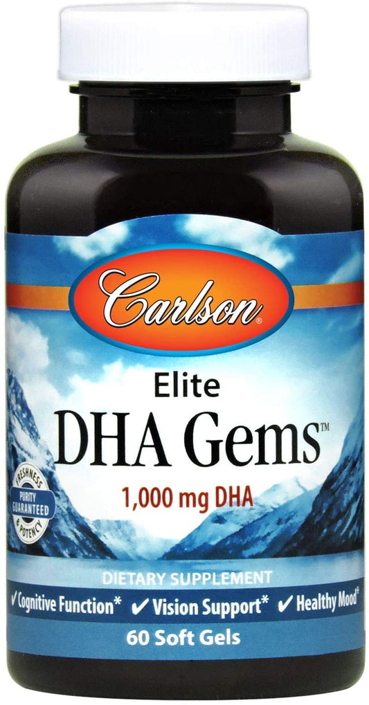 Carlson Labs Elite DHA Gems, 1000mg - 60 softgels
