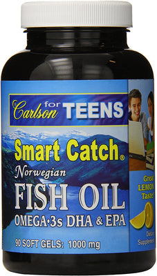 Carlson Labs For Teens Smart Catch, 700mg Natural Lemon - 90 softgels