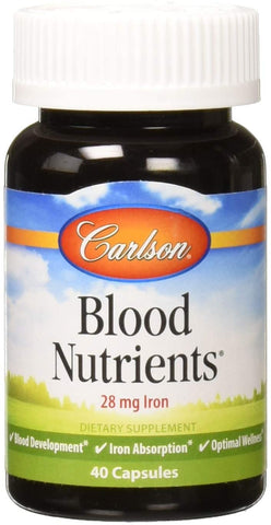 Carlson Labs Blood Nutrients, 28mg Iron - 40 caps
