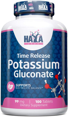 Haya Labs Time Release Potassium Gluconate, 99mg - 100 tablets