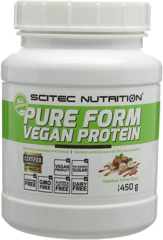 SciTec Pure Form Vegan Protein, Hazelnut Toffee - 450g