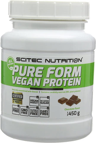 SciTec Pure Form Vegan Protein, Chocolate - 450g