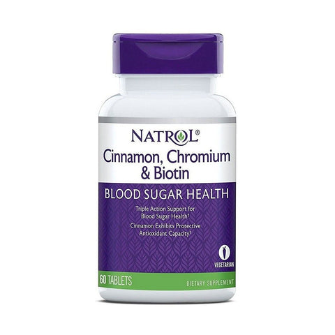 Natrol Cinnamon, Chromium & Biotin - 60 tabs