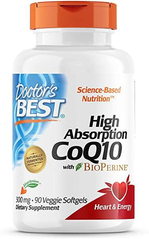 Doctor's Best High Absorption CoQ10 with BioPerine, 300mg - 90 veggie softgels